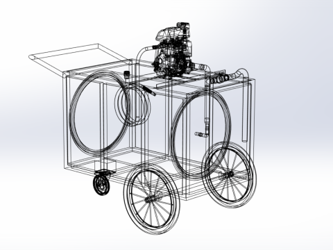 WATER MIST FIRE FIGHTING TROLLEY EXTINGUISHER MOBILE SPRAYER 3D Model