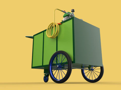 AGRICULTURE TANK GARDEN PRESSURE SPRAYER TROLLEY WASHING CART 3D Model
