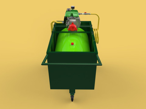 AGRICULTURE TANK GARDEN PRESSURE SPRAYER TROLLEY WASHING CART Modello 3D