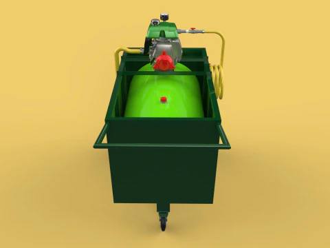 AGRICULTURE TANK GARDEN PRESSURE SPRAYER TROLLEY WASHING CART 3D Model