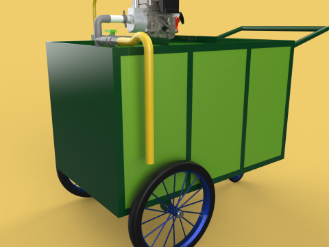 AGRICULTURE TANK GARDEN PRESSURE SPRAYER TROLLEY WASHING CART Modello 3D