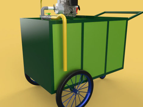 AGRICULTURE TANK GARDEN PRESSURE SPRAYER TROLLEY WASHING CART 3D Model