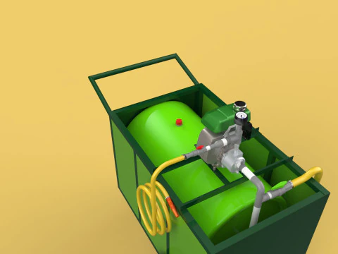 AGRICULTURE TANK GARDEN PRESSURE SPRAYER TROLLEY WASHING CART 3D Model