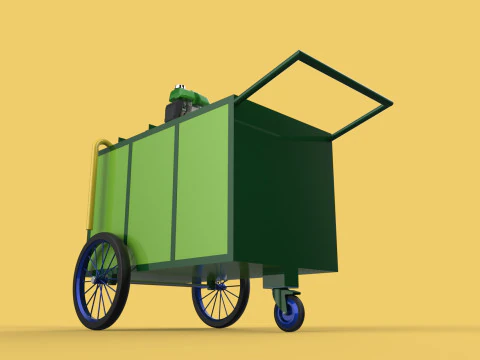 AGRICULTURE TANK GARDEN PRESSURE SPRAYER TROLLEY WASHING CART 3D Model