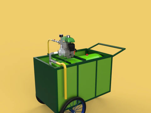 AGRICULTURE TANK GARDEN PRESSURE SPRAYER TROLLEY WASHING CART 3D Model