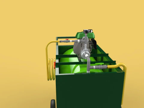 AGRICULTURE TANK GARDEN PRESSURE SPRAYER TROLLEY WASHING CART 3D Model