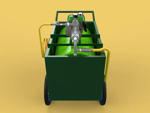 AGRICULTURE TANK GARDEN PRESSURE SPRAYER TROLLEY WASHING CART 3D Model