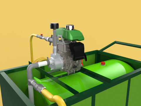 AGRICULTURE TANK GARDEN PRESSURE SPRAYER TROLLEY WASHING CART Modello 3D