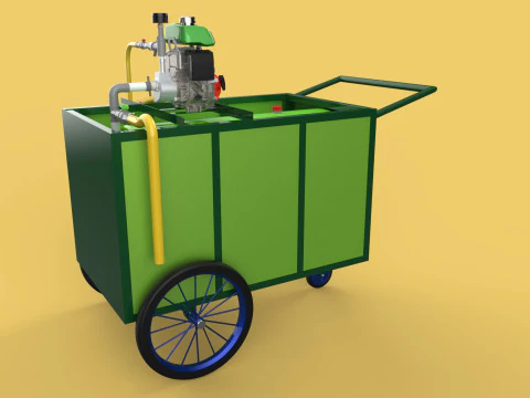 AGRICULTURE TANK GARDEN PRESSURE SPRAYER TROLLEY WASHING CART 3D Model