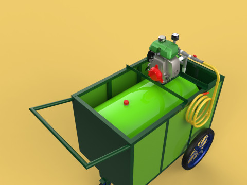 AGRICULTURE TANK GARDEN PRESSURE SPRAYER TROLLEY WASHING CART Modello 3D