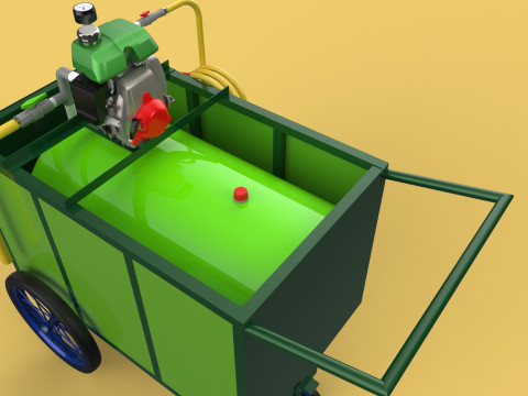 AGRICULTURE TANK GARDEN PRESSURE SPRAYER TROLLEY WASHING CART Modello 3D