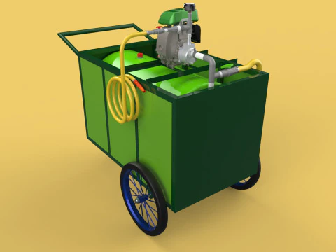 AGRICULTURE TANK GARDEN PRESSURE SPRAYER TROLLEY WASHING CART 3D Model