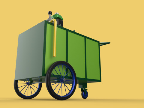 AGRICULTURE TANK GARDEN PRESSURE SPRAYER TROLLEY WASHING CART Modello 3D