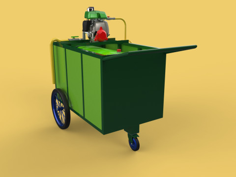 AGRICULTURE TANK GARDEN PRESSURE SPRAYER TROLLEY WASHING CART Modello 3D