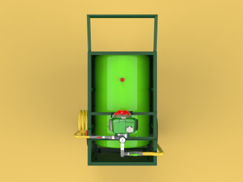 AGRICULTURE TANK GARDEN PRESSURE SPRAYER TROLLEY WASHING CART Modello 3D