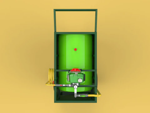 AGRICULTURE TANK GARDEN PRESSURE SPRAYER TROLLEY WASHING CART 3D Model