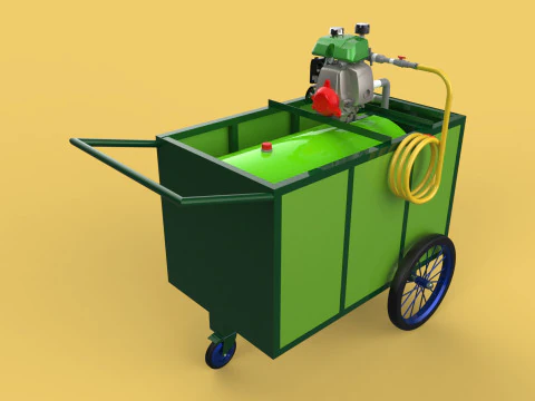 AGRICULTURE TANK GARDEN PRESSURE SPRAYER TROLLEY WASHING CART 3D Model