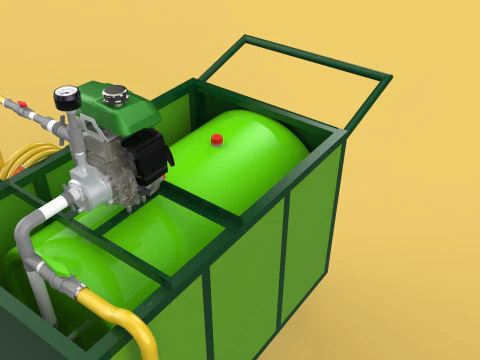 AGRICULTURE TANK GARDEN PRESSURE SPRAYER TROLLEY WASHING CART 3D Model
