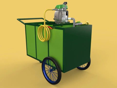 AGRICULTURE TANK GARDEN PRESSURE SPRAYER TROLLEY WASHING CART 3D Model