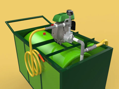 AGRICULTURE TANK GARDEN PRESSURE SPRAYER TROLLEY WASHING CART 3D Model
