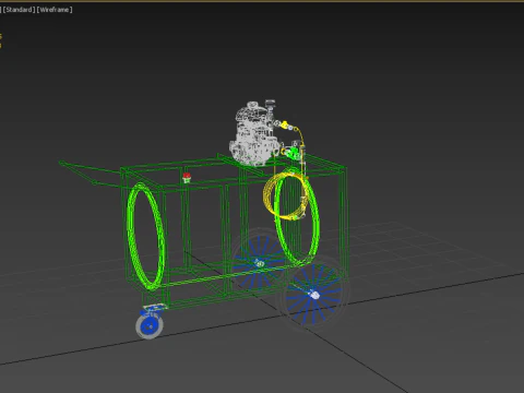 AGRICULTURE TANK GARDEN PRESSURE SPRAYER TROLLEY WASHING CART 3D Model