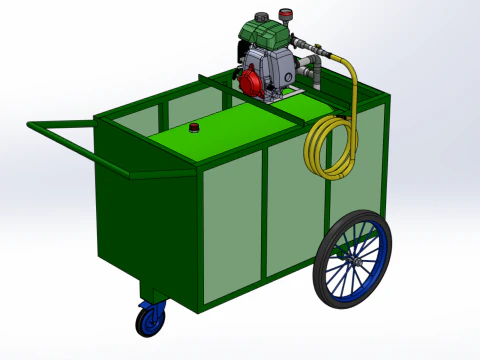 AGRICULTURE TANK GARDEN PRESSURE SPRAYER TROLLEY WASHING CART 3D Model