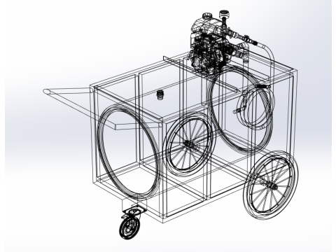 AGRICULTURE TANK GARDEN PRESSURE SPRAYER TROLLEY WASHING CART Modello 3D