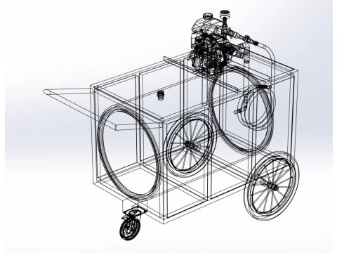 AGRICULTURE TANK GARDEN PRESSURE SPRAYER TROLLEY WASHING CART 3D Model