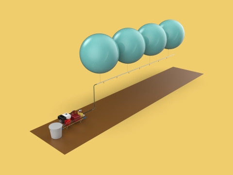 HYDROGEN HELIUM BALLOON PESTICIDE SPRAYER AGRICULTURAL FARMS 3Dモデル