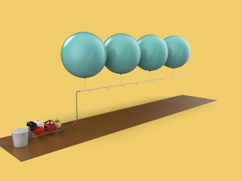 HYDROGEN HELIUM BALLOON PESTICIDE SPRAYER AGRICULTURAL FARMS 3D मॉडल
