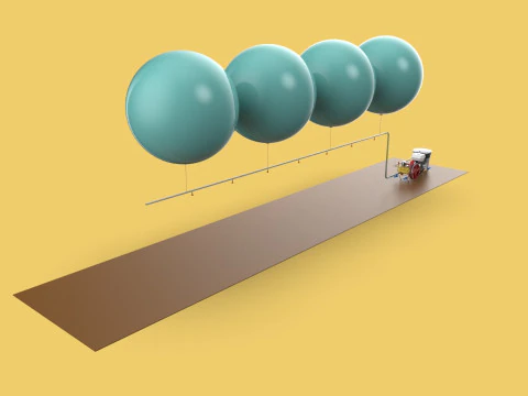BALON WODOROWY HELOWY Opryskiwacz pestycyd&oacute;w GOSPODARSTWA ROLNE Model 3D
