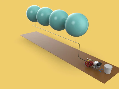 BALON WODOROWY HELOWY Opryskiwacz pestycyd&oacute;w GOSPODARSTWA ROLNE Model 3D