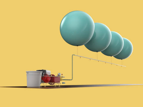 HYDROGEN HELIUM BALLOON PESTICIDE SPRAYER AGRICULTURAL FARMS 3D मॉडल