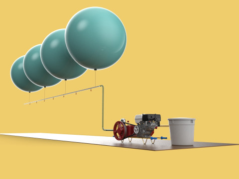 HYDROGEN HELIUM BALLOON PESTICIDE SPRAYER AGRICULTURAL FARMS 3D मॉडल