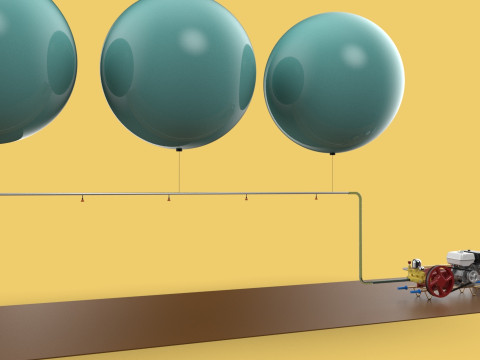 HYDROGEN HELIUM BALLOON PESTICIDE SPRAYER AGRICULTURAL FARMS 3D मॉडल