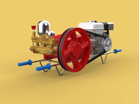 PLUNGER PUMP GASOLINE ENGINE SPRAYER PRESSURE WATER JET CAR WASH 3Dモデル