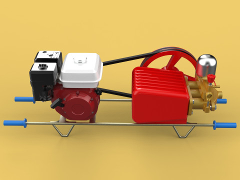 PLUNGER PUMP GASOLINE ENGINE SPRAYER PRESSURE WATER JET CAR WASH 3D Model