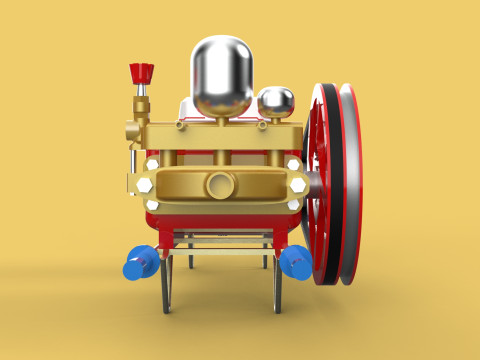 PLUNGER PUMP GASOLINE ENGINE SPRAYER PRESSURE WATER JET CAR WASH 3D Model