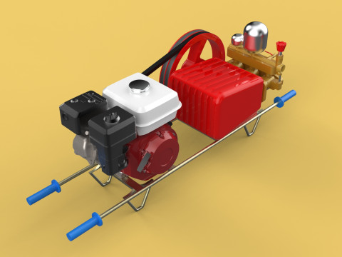 PLUNGER PUMP GASOLINE ENGINE SPRAYER PRESSURE WATER JET CAR WASH 3D Model