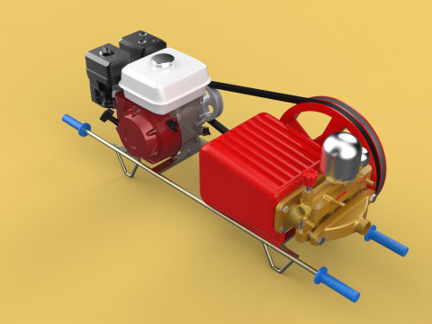 PLUNGER PUMP GASOLINE ENGINE SPRAYER PRESSURE WATER JET CAR WASH 3D Model