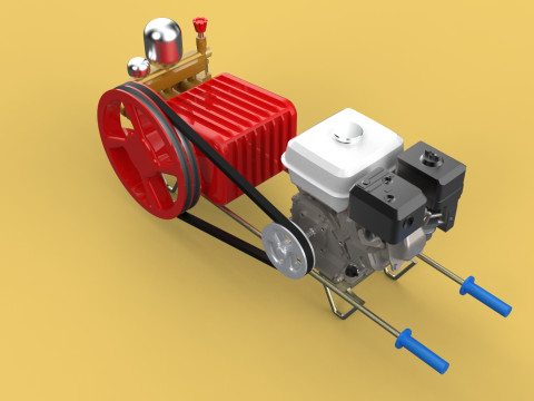 PLUNGER PUMP GASOLINE ENGINE SPRAYER PRESSURE WATER JET CAR WASH 3D Model