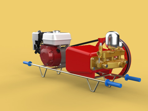 PLUNGER PUMP GASOLINE ENGINE SPRAYER PRESSURE WATER JET CAR WASH 3D Model