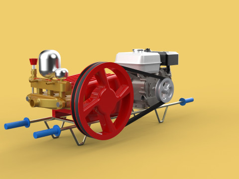 PLUNGER PUMP GASOLINE ENGINE SPRAYER PRESSURE WATER JET CAR WASH 3D Model