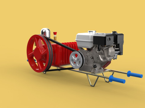 PLUNGER PUMP GASOLINE ENGINE SPRAYER PRESSURE WATER JET CAR WASH 3D Model