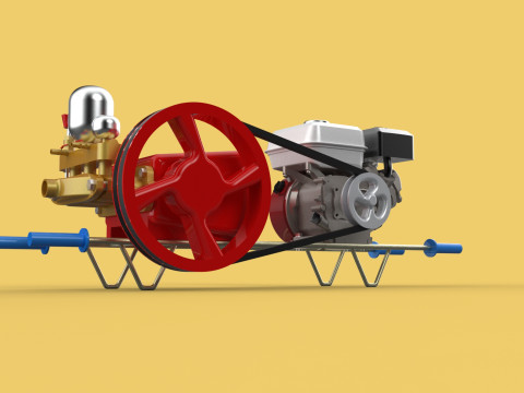 PLUNGER PUMP GASOLINE ENGINE SPRAYER PRESSURE WATER JET CAR WASH 3D Model
