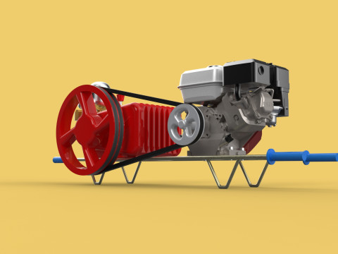 PLUNGER PUMP GASOLINE ENGINE SPRAYER PRESSURE WATER JET CAR WASH 3D Model