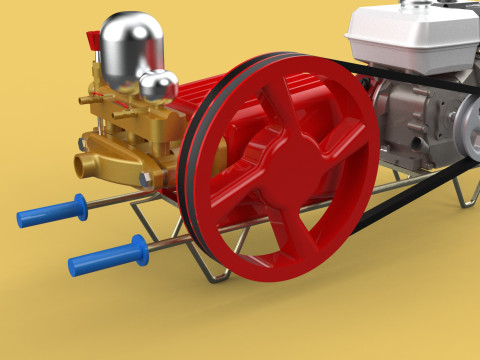 PLUNGER PUMP GASOLINE ENGINE SPRAYER PRESSURE WATER JET CAR WASH 3D Model