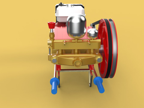 PLUNGER PUMP GASOLINE ENGINE SPRAYER PRESSURE WATER JET CAR WASH 3D Model