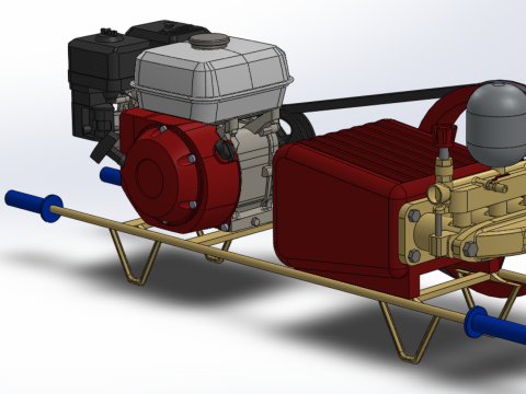 PLUNGER PUMP GASOLINE ENGINE SPRAYER PRESSURE WATER JET CAR WASH 3D Model