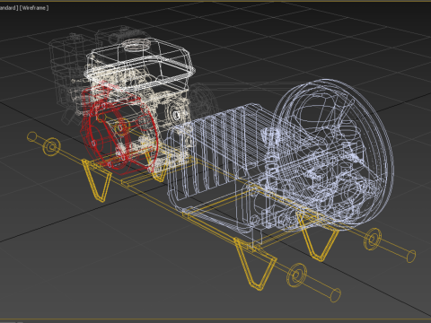 PLUNGER PUMP GASOLINE ENGINE SPRAYER PRESSURE WATER JET CAR WASH 3D Model